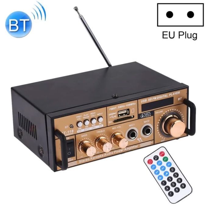 Generic Master Amplificateur audio stéréo haute fidélité Bluetooth GBT-118  avec Remote controller, affichage à LED, cartes USB / SD et MMC / MP3 à  prix pas cher