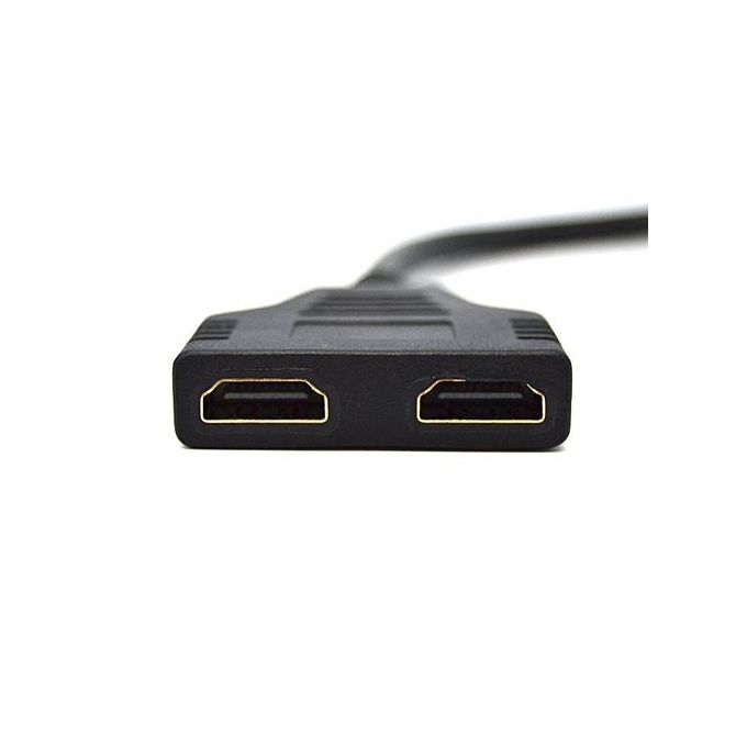 Double Slim HDMI Angle Droit Prise Vers Droit Douille Plastique Noir Cadre  Csk