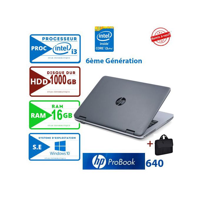 Hp PC Portable Probook 640 Core intel i3-1000Go-RAM 16GB 14