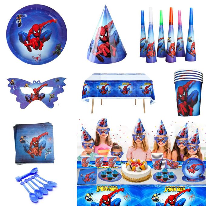 Décorations thème Spiderman pour fête d'anniversaire, drapeau en papier,  tasse, assiette, paille, Nakpin, fournitures de fête pour enfants, Super  héros - AliExpress