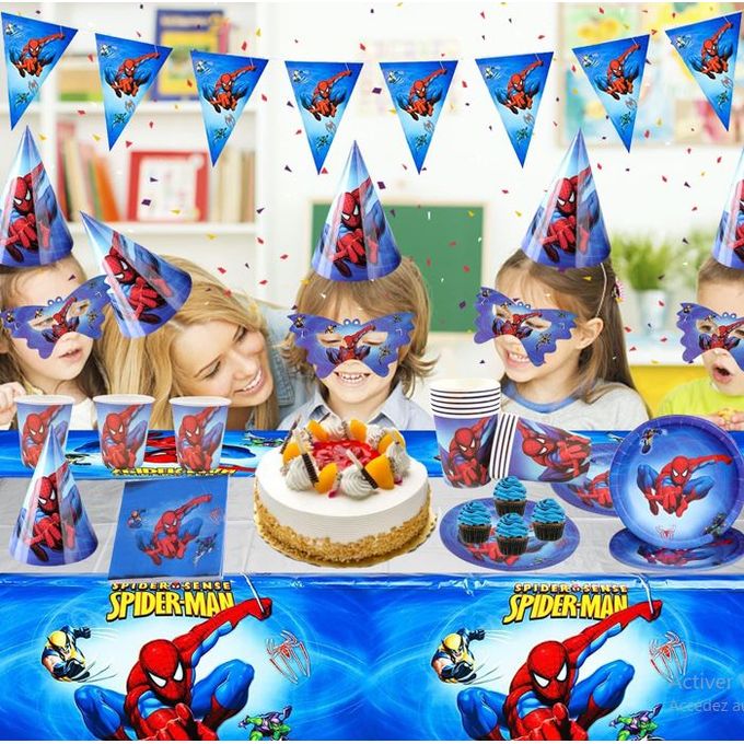 Generic Pack Anniversaire thème Spiderman, Décoration de fête à