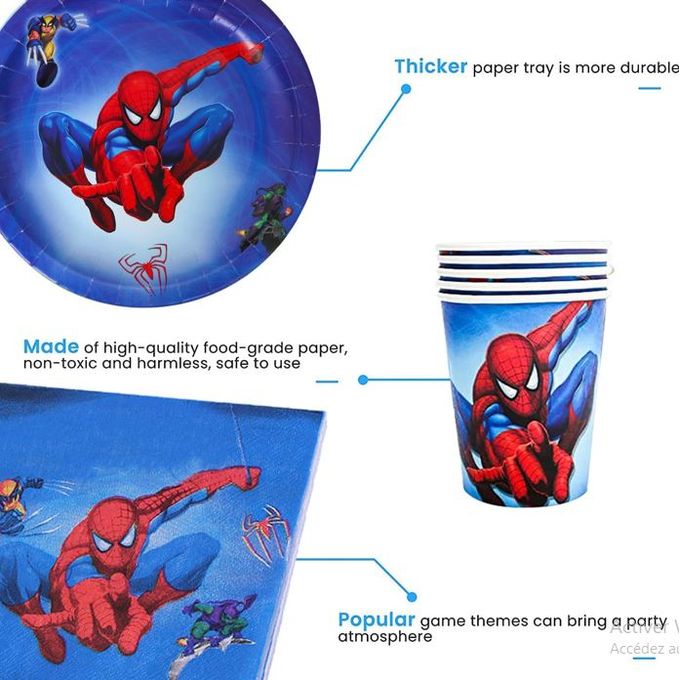 Generic Pack Anniversaire thème Spiderman, Décoration de fête à