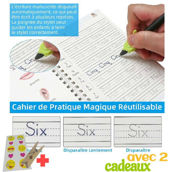 Generic Pack 4 livres Réutilisable de calligraphie magique pour enfants,  cahier d'écriture, magic book à prix pas cher