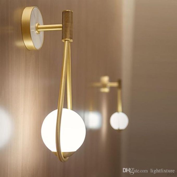 Applique Murale boule verre et Laiton + Ampoule LED offerte