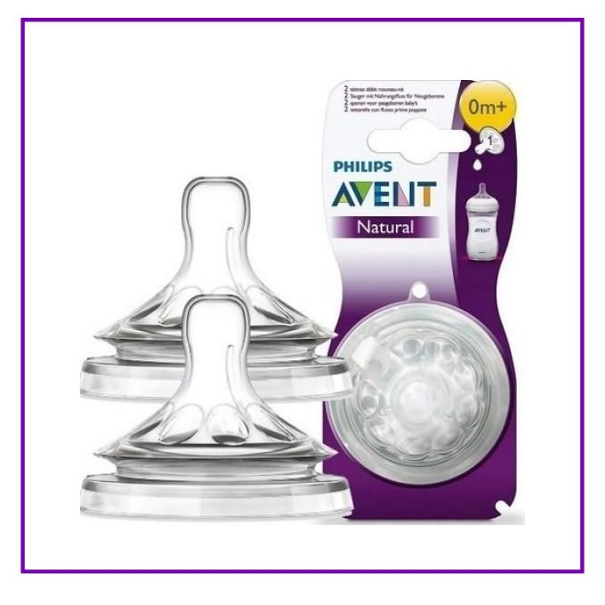 Philips Avent Lot de 2 Tétines Anti-colic 1 Trou - Débit Nouveau