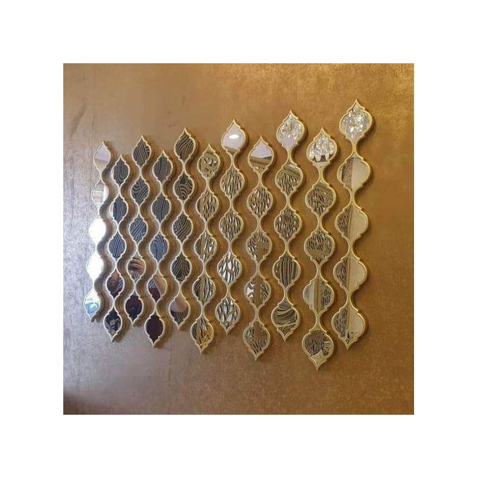 3 flûtes miroir doré en bois peinture métallisé