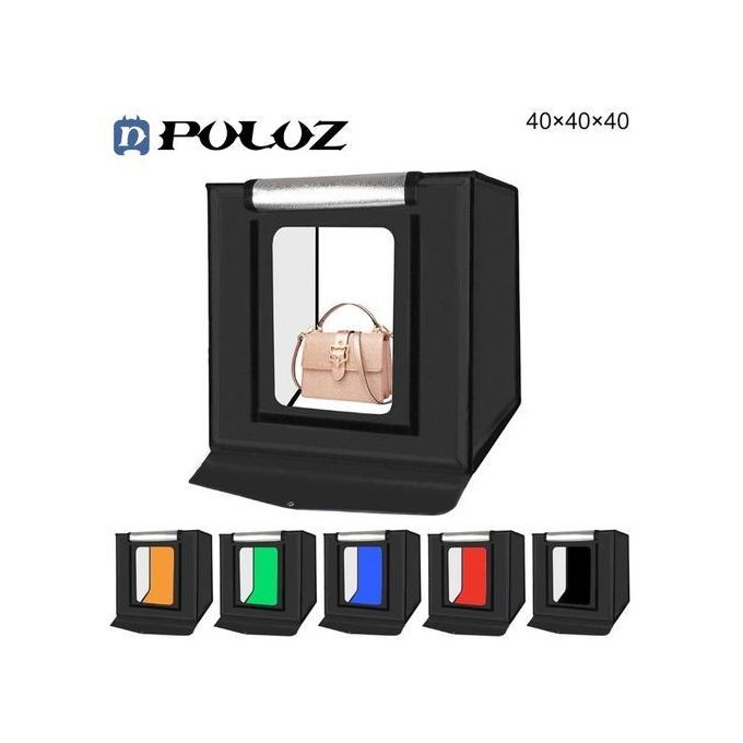 Puluz Studio photo professionnel 40 cm à éclairage LED 2400 lm - 6 Couleurs de Fond
