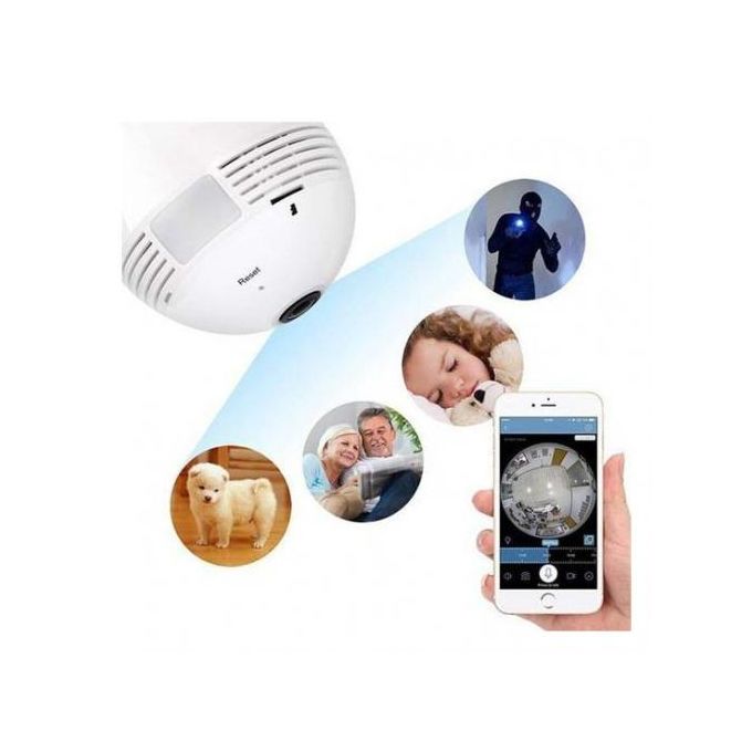 Ampoule Caméra Espion IP WIFI cachée HD 1080p panoramique 360°