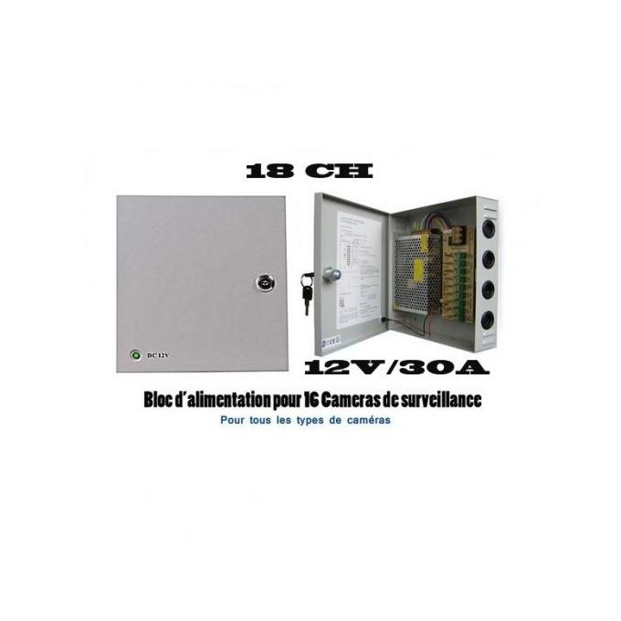 Bloc d'alimentation 12v30a 18CH (18 Channels) - TecnoCity