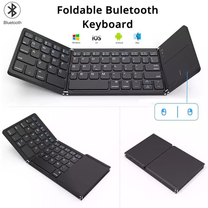 AVATTO B033 Mini clavier pliant, clavier Bluetooth sans fil pliable avec  pavé tactile pour Windows,Android, téléphone ipad tablette ios, ✓ Meilleur  prix au Maroc