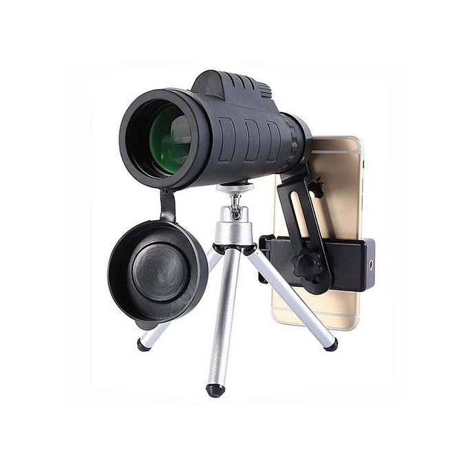 Télescope Jumelles monoculaire Zoom HD 40x60 Vision Nocturne + Téléphone Clip Trépied Lo81422