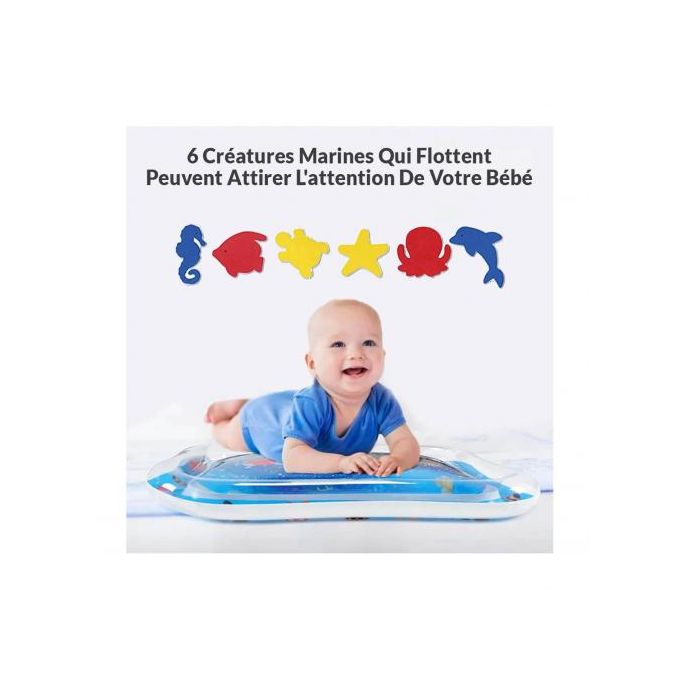 Generic TAPIS D'EAU GONFLABLE POUR BEBE AVEC 6 CREATURES MARINES à prix pas  cher