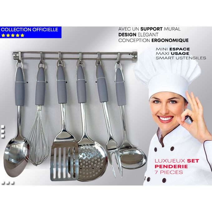 SUPPORT MURAL INOX POUR USTENSILES DE CUISINE - Sanipousse produits HACCP