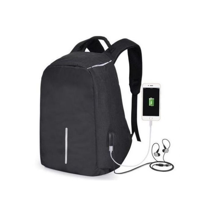 Sac à dos anti-vol Ordinateur Portable 17 Pouces Sac Hommes Femmes avec chargeur USB intégré - Noir