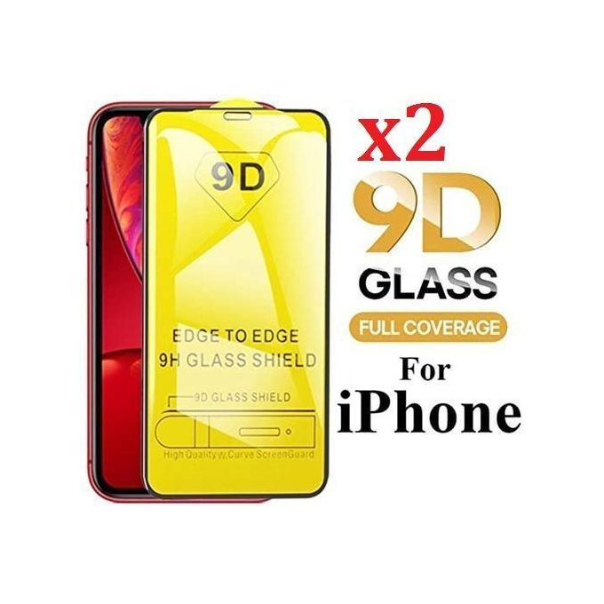 Generic 2x Protège-écran 9D Incassable verre trempé pour iphone 12 pro max  à prix pas cher