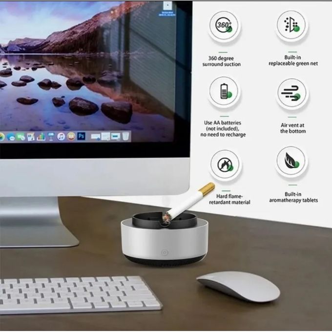 Cendrier polyvalent avec fonction de purificateur d'air