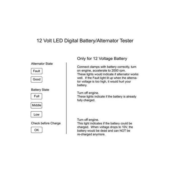 Generic testeur numérique d'alternateur de batterie de voiture à prix pas  cher