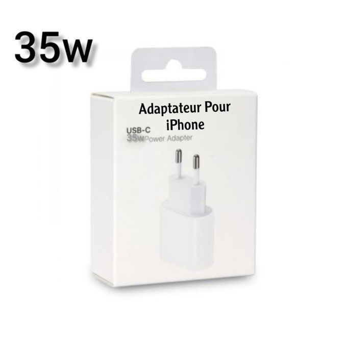 Chargeur Adaptateur secteur USB-C 18W Blanc compatible Pour iPhone