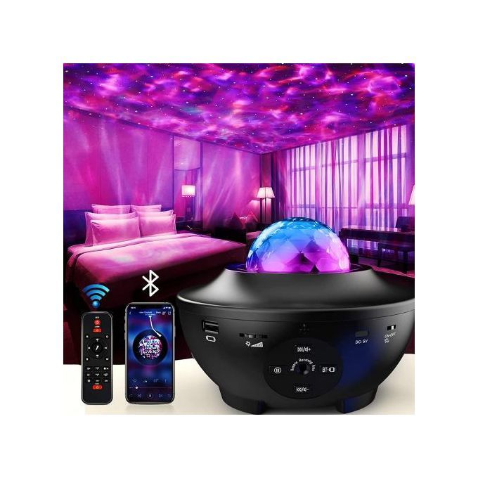 Star Projecteur LumièRe LED Plafond Nuit ÉToiléE Mer OcéAn Vague Espace  Musique Lampe de Projection