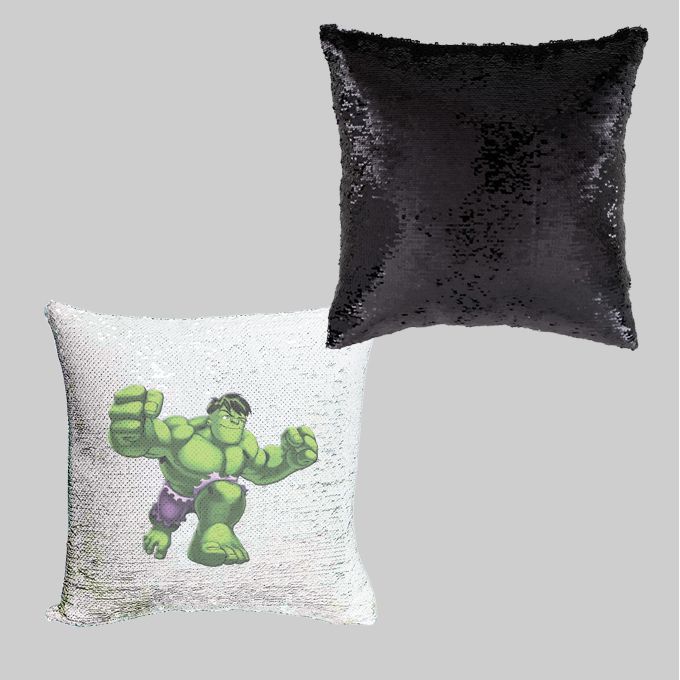 Housse de coussin magique imprimé noir - Hulk
