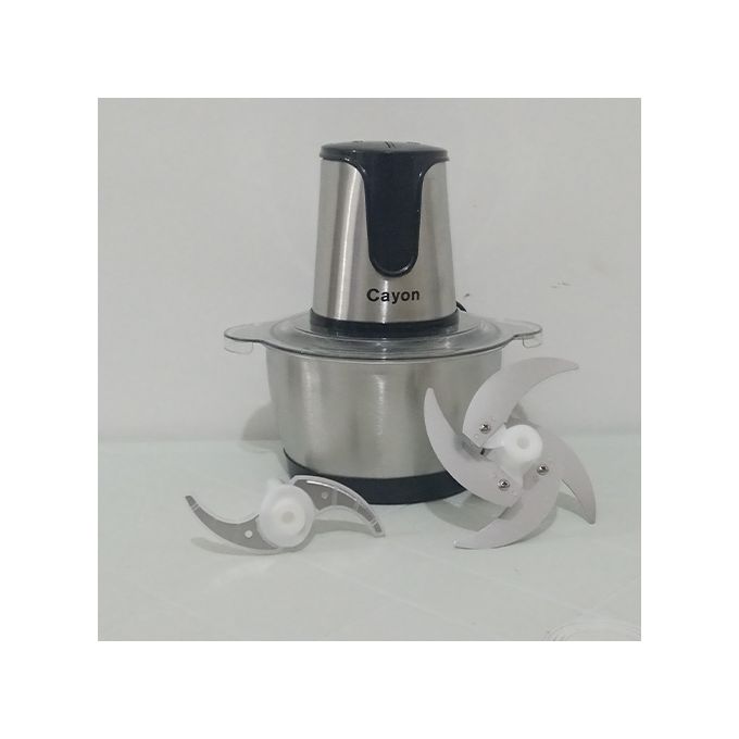 Hachoir Electrique 2 Vitesse  inox  2 Lames 2L 200W