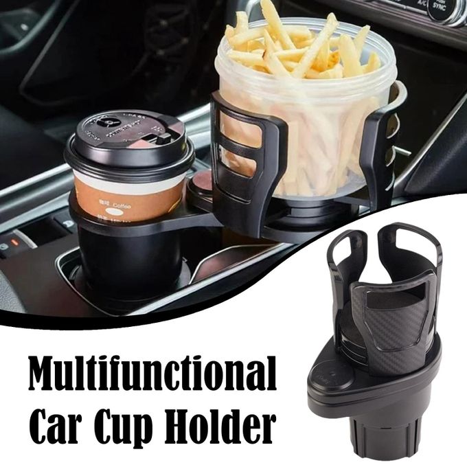  Porte-Gobelet Voiture, 2 en 1 Porte-Bouteilles Support de Tasse  de Voiture Porte-Bouteilles Auto Universel Anti Vibration, Porte Boisson  avec Base Extensible et Amovible Porte-Gobelet Réglable