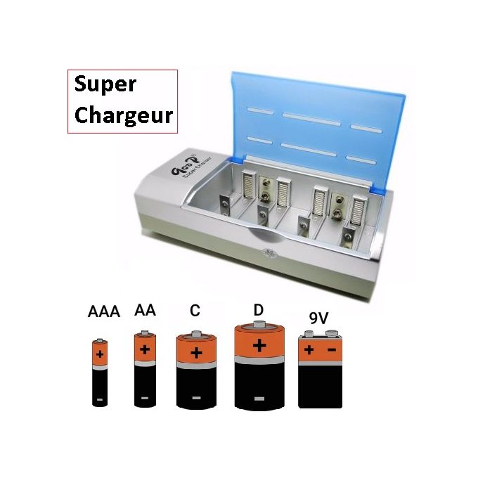 Goop Chargeur + Pile 9V 300 mAh Rechargeables : l'énergie durable