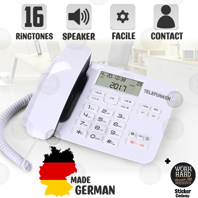 Telefunken téléphone fixe,Smart  GSM,made german, pour maison, bureau+Sticker cadeau