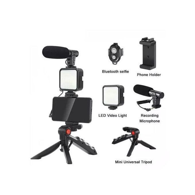 vlogging Kit Video-making Vlogger  AY49– Trépied – Microphone – lumière – AY-49