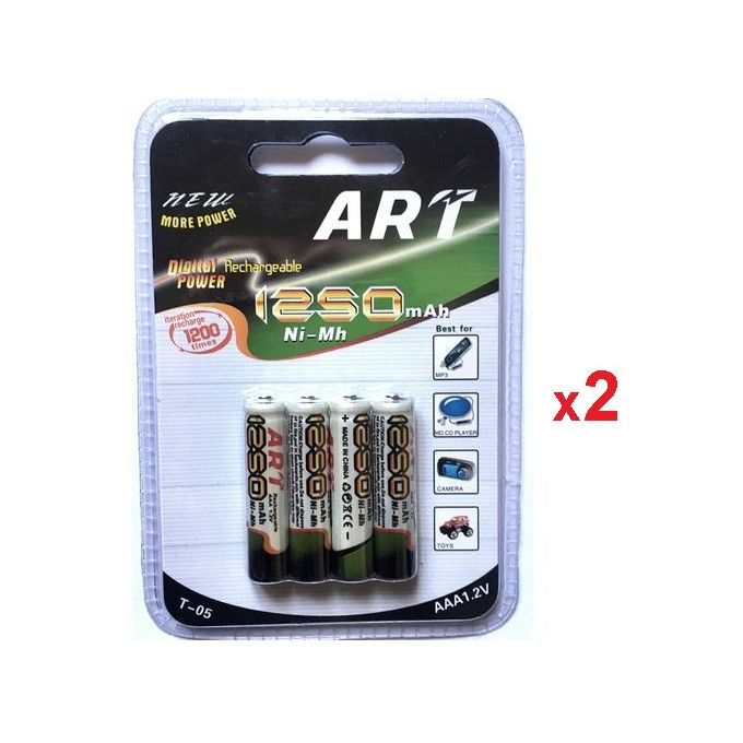 EBL Pack de 8 piles AA 2800mAh piles rechargeables Maroc