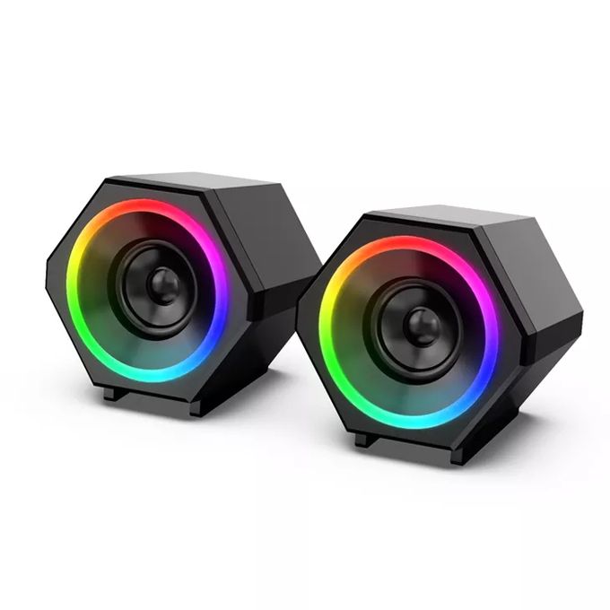 Kisonli Haut parleurs gamer avec RGB speaker stéréo pour