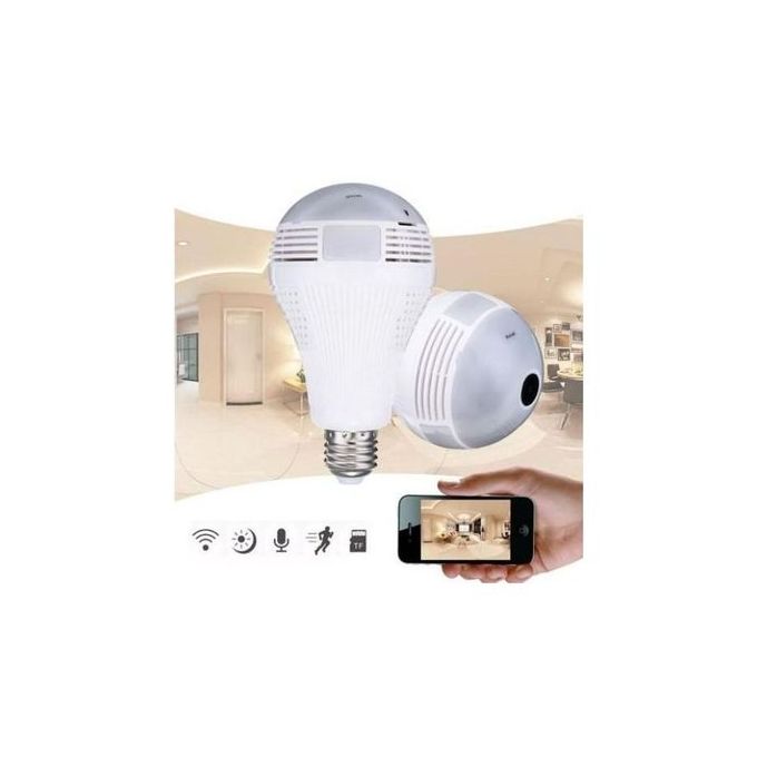 Ampoule Caméra Surveillance Wifi Sans Fil 360 ° Lampe  Caméra Caché Panoramique
