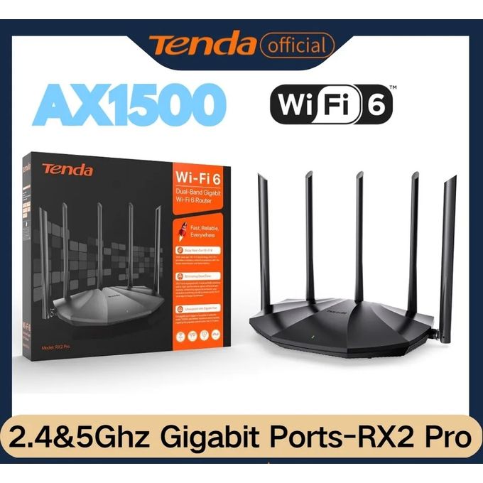 tenda Routeur sans fil Wi-Fi 6, AX1500 Gigabit, amplificateur, 2.4G, 5GHz, répéteur
