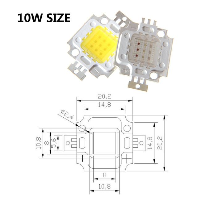 LED puce La puissance (6000K-6500K / 900mA / DC 9V-11V / 10 watts)