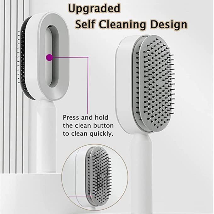 Brosse à cheveux autonettoyante démêlante, peigne de Massage du cuir  chevelu, peigne à coussin d'air antistatique, outils de coiffure pour  femmes - AliExpress