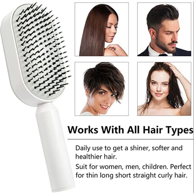 Brosse à cheveux autonettoyante, brosse de massage à coussin d'air 3d,  peigne de façonnage de cheveux autonettoyant pour femmes coiffure