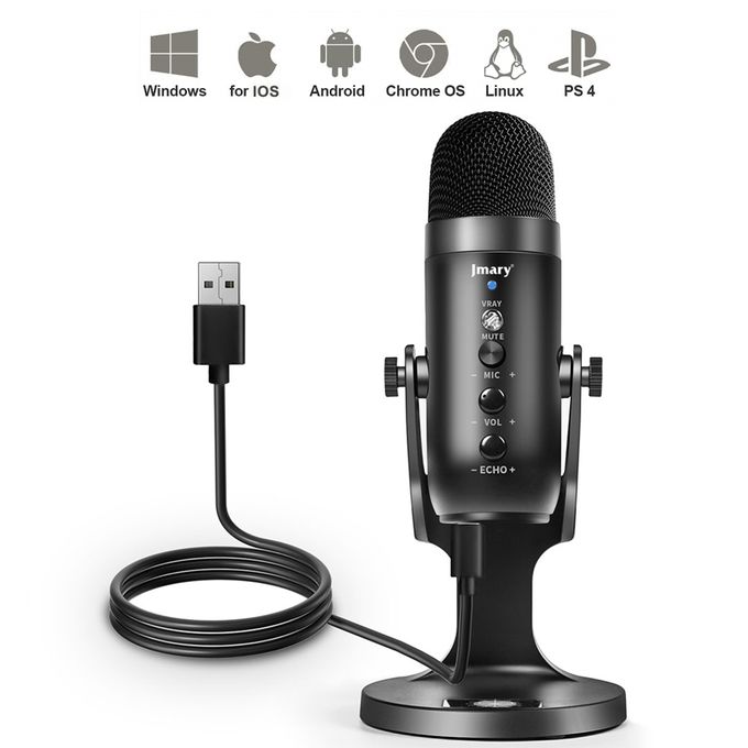 Microphone à Condensateur USB Pour Ordinateur, Micro Cardioïde