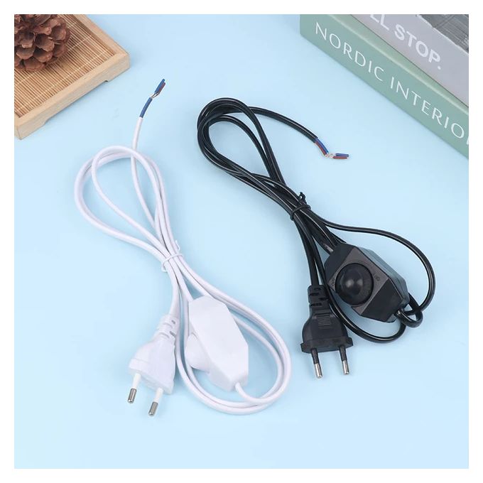 6 Pièces Cordon Avec Interrupteur, 1,8 M Câble D'alimentation Euro