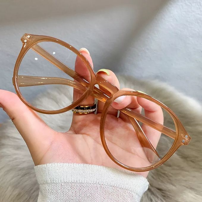 Lunettes rondes Anti lumiere bleue pour femmes Monture Orange