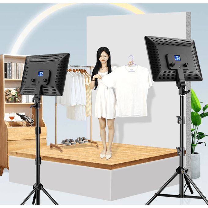 Panneau d'éclairage LED pour Studio de photographie avec Télécommande et Trépied 2M