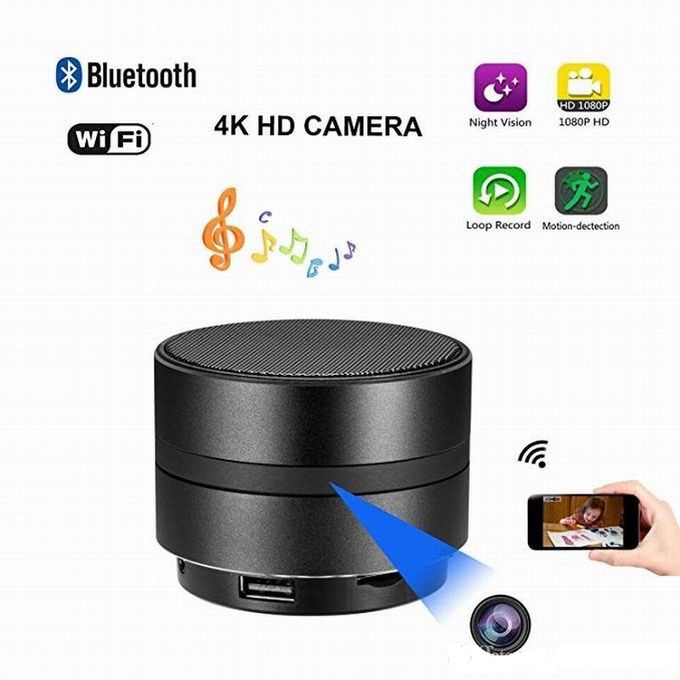 Haut parleurs bluetooth mini caméra 4K ultras HD