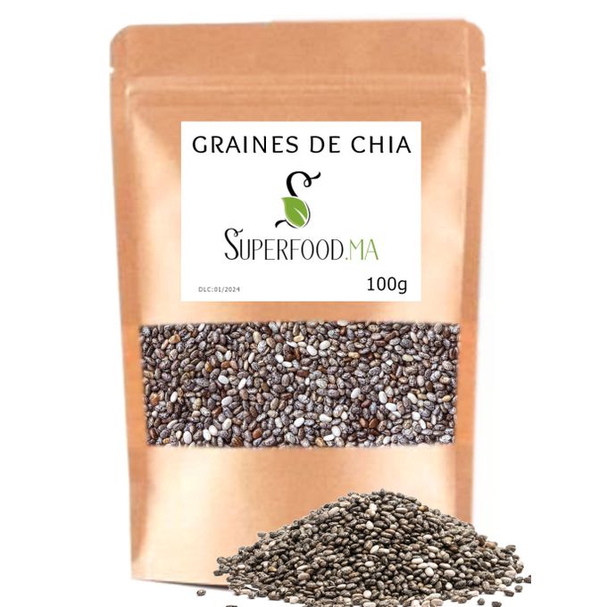 Generic 100g GRAINES DE CHIA. MINCEUR, COUPE FAIM, TRANSIT, OMEGA 3, PREBIOTIQUE à prix pas cher