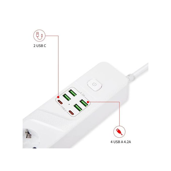 Rallonge multiprise LEGRAND 4 prises + 2 ports USB - Bricoland Maroc