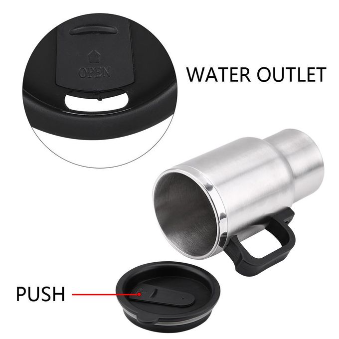 Tasse Chauffante Électrique En Acier Inoxydable Pour Voiture 12V 350mL