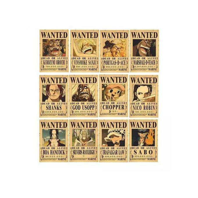 12 Sticker ONE PIECE Autocollant Poster Anime Japonais Manga décoration