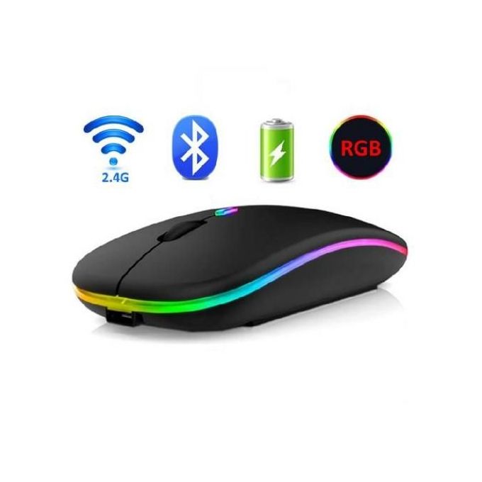 Souris sans fil ATTOE, souris lumineuse LED ultra silencieuse avec