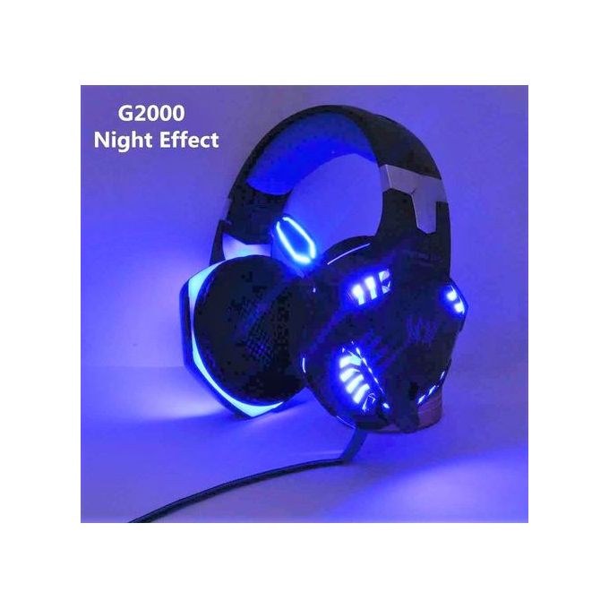 Casque PC Gamer WEWOO G2000 Bleu - Sur-oreille avec Micro Basse Stéréo -  Cdiscount Informatique