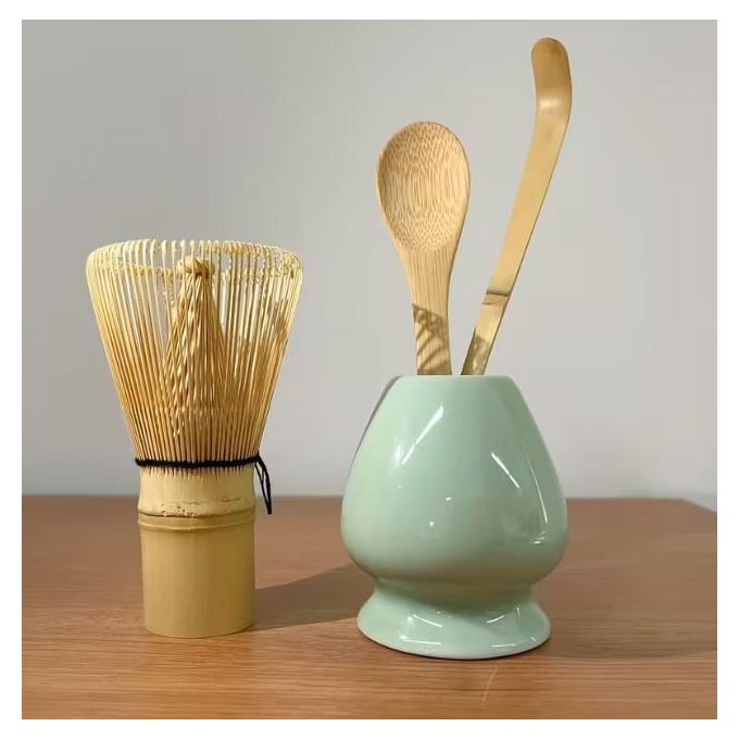 Ensemble 3 Pièces Cuillère à Fouet à Thé Matcha - Outils Traditionnels Pour Préparation Matcha