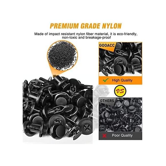 Lot De 25 Clips (vis à œillets) En Nylon Pour Pare-chocs Avant Toyota - Référence OEM 90189-06193, Couleur Blanche
