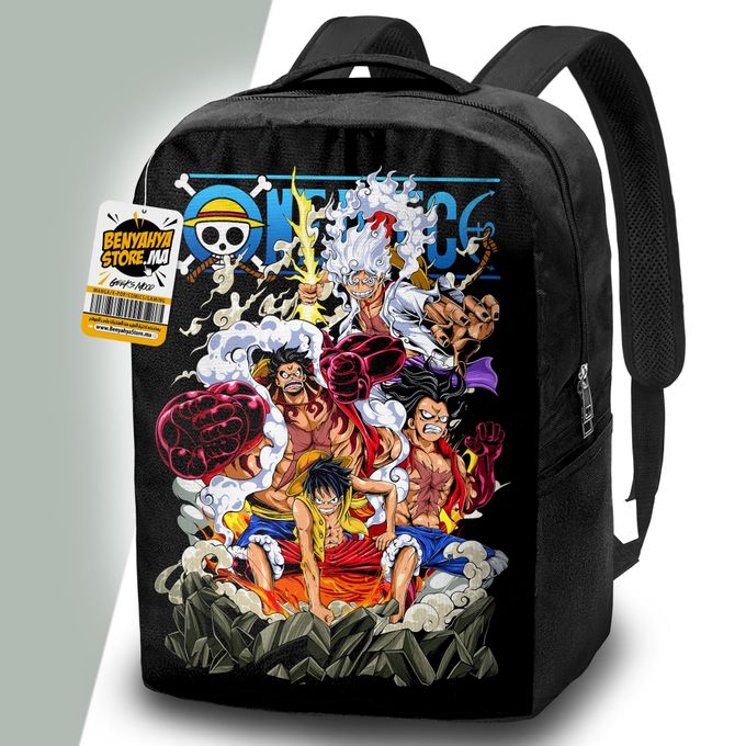 BENYAHYA STORE Cartable Scolaire One Piece Backpack Luffy Gear 2 3
